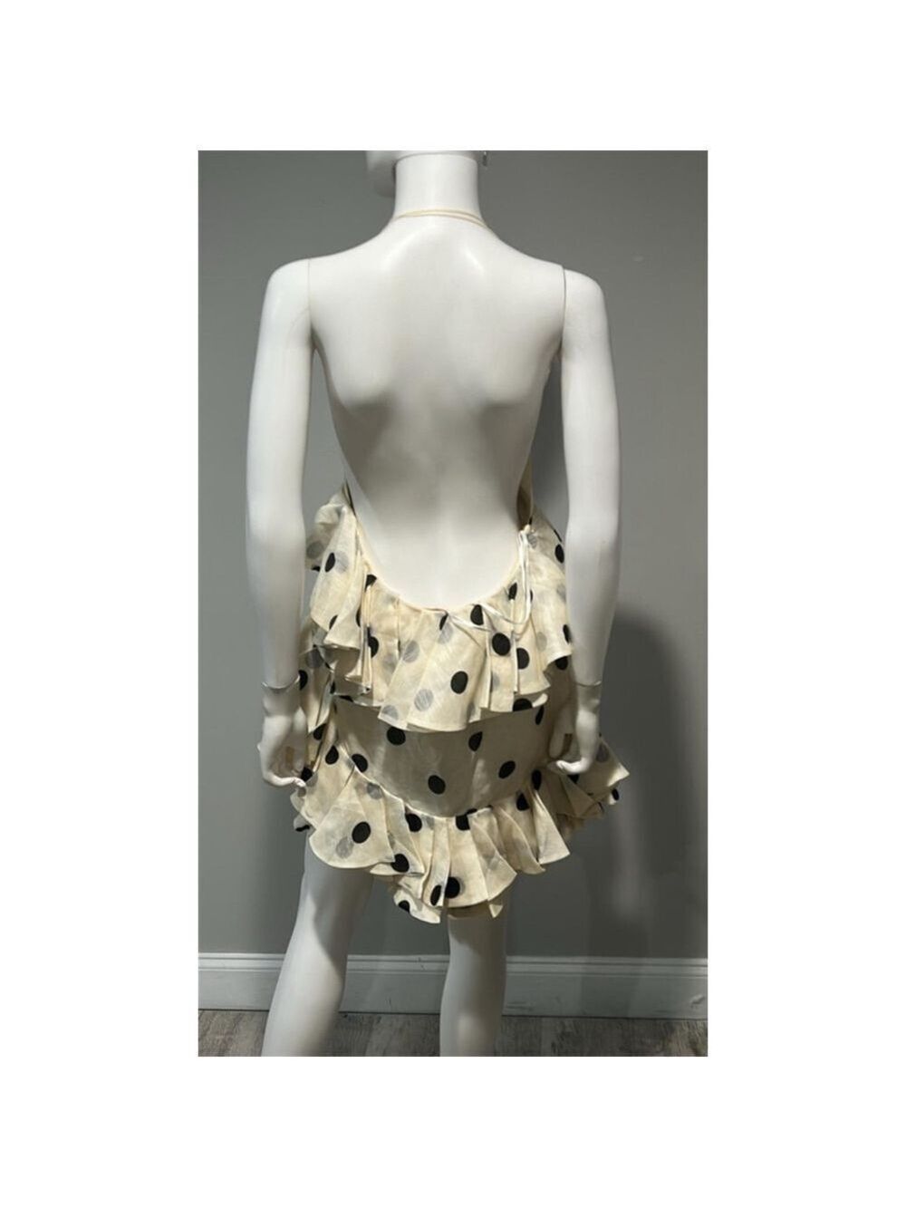 Zimmermann Black and White Polka Dot Crush Ruffle Mini Dress Size 4/6 (1) - Picture 12 of 13